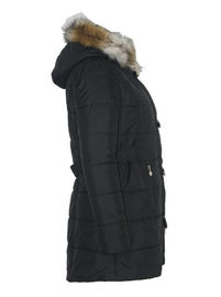 Fitted Shape Long Down Cool Womens Coats Customized Color With Big Soft Fur