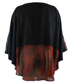Abstract Printed Chiffon Fashion Ladies Blouse Round Neck Casual Plus Size Style