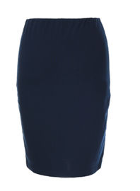Black Women Fashion Pencil Skirts With Two Fabric Medium Length Office Wear